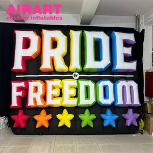 Mur de lettres publicitaires gonflables géants, enseigne gonflable imprimée avec des étoiles arc-en-ciel pour la décoration d'activités commerciales - Product Image 5