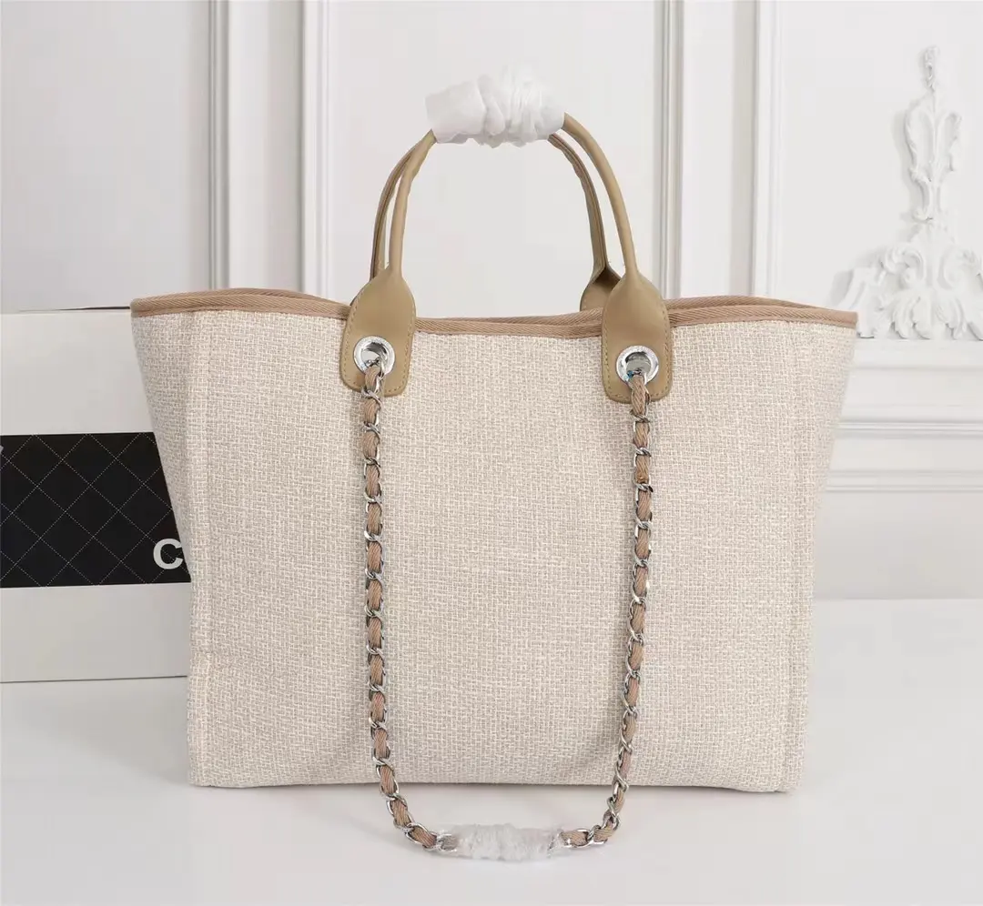 Sommer mode New Ladies Recive benutzer definierte Logo Luxus Einkaufstasche Einkaufstasche Stickerei Leinwand Strand tasche