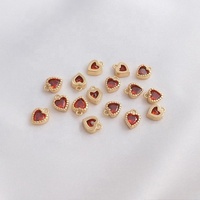 Pendentif coeur en argent sterling téléphone cristal rouge charme pendentifs pierres précieuses designer boucle d'oreille or rempli de charmes pour diy bracelet