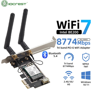 WiFi 7 for 5.4 Internal <b>Wireless</b> PCIe Card 5400Mbps Gaming <b>PC</b> 8K Ready With Heat Stock PCIe <b>Wireless</b> Card - Product Image 3