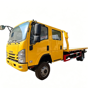 Camion de remorquage à <span class=keywords><strong>plateau</strong></span> plat ISUZU Double Cabine 4x4, Cylindre hydraulique, Diesel, <span class=keywords><strong>Plateau</strong></span> de remorquage 6 tonnes, Camion de dégagement routier, Prix abordable - Product Image 1