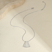 Collier Novirassine en acier inoxydable doré étanche, pendentif minimaliste en forme d'éventail, vente en gros, achat en vrac disponible dès maintenant