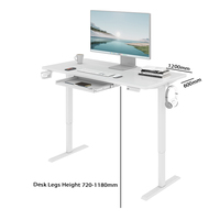 Prix d'usine – Bureau assis-debout moderne en acier à moteur unique avec tiroir, conversion modulaire, hauteur réglable électriquement, montage facile