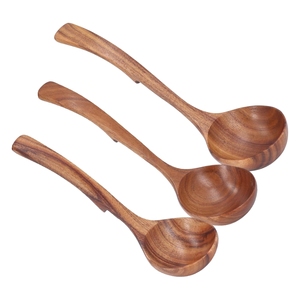 3 Kích Thước Bằng Gỗ Súp Ladles Nấu Ăn Thìa Không Dính Đồ Dùng Nhà Bếp Thiết Lập Cho Nấu Ăn Tự Nhiên Gỗ Tếch Dài Xử Lý Nấu Ăn Công Cụ - Product Image 1