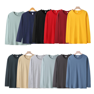 Prezzo a buon mercato di alta qualità Custom manica lunga T-Shirt abbigliamento da uomo vestiti in poliestere cotone nero Plain T-Shirt per gli uomini - Product Image 1