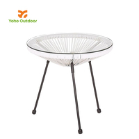 Style chaud 4 pièces en acier Patio Conversation loisirs jardin rotin canapé ensemble pour balcon extérieur Acapulco canapé chaise ensemble