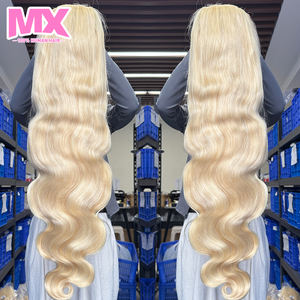 Peluca de Cabello Humano Virgen Natural de 40 Pulgadas, Color Rubio 613, con Frente de Encaje sin Pegamento 13x6, Cabello Indio Camboyano para Mujer - Product Image 5