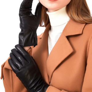 Guantes de Piel de Oveja Ecológicos para Mujer, de Dedo Completo, Negros, para Fiesta, a Precio Competitivo, los Más Vendidos, Novedad - Product Image 5