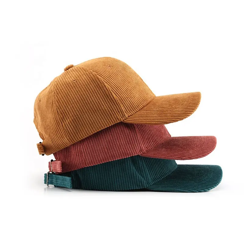 Hot Selling 6 Panel Gebogen Bill Vlakte Driver Baseball Cap Organische Corduroy Trucker Hoed Volwassen Corduroy Hoed Met Uw Logo