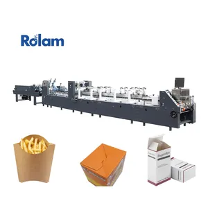 Otomatik olarak Rolam 800/900 300m/dak klasör Gluer karton patlamış mısır kutuları katlama yapıştırma makinesi