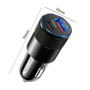 38W Portable Mobile Phone Fast Charger 2 Port A+C Usb Car Charger Quick Charge 3.0 for Phone 15 14 13 <b>12</b> 11 - Product Image 6