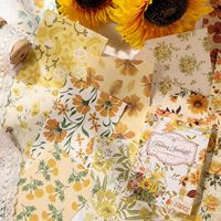 Paquete de 50 Pegatinas de Papel para Manualidades de la Serie Seasonal Blooms, Sin Adhesivo, y Kit de Notas Desprendibles para Diario