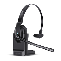 Casques de bureau monauraux sans fil Voice Pure avec connexion par clé USB / connectivité multipoint