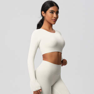 Bán Buôn Hot Bán Phụ Nữ Dài Tay Áo Top Biểu Tượng Tùy Chỉnh Nén Áo Sơ Mi Tập Thể Dục Yoga Top Với Cho Phụ Nữ - Product Image 2