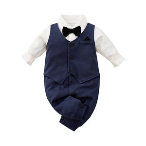 Tutina per <span class=keywords><strong>Neonato</strong></span>, Outfit per Primo Compleanno, <span class=keywords><strong>Abbigliamento</strong></span> Primaverile e Autunnale in Cotone, Vestiti da Gentiluomo per Neonati, <span class=keywords><strong>Abbigliamento</strong></span> per Bambini in Stile Britannico - Product Image 5