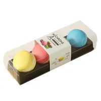 Boîte à macarons personnalisée, transparente et robuste, avec tiroir rectangulaire et logo