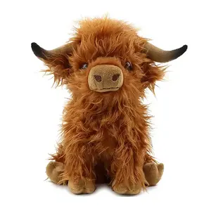 2024 New design professional high quality 25cm highland cow soft toy plushie customized mascot company logo animal plush toys