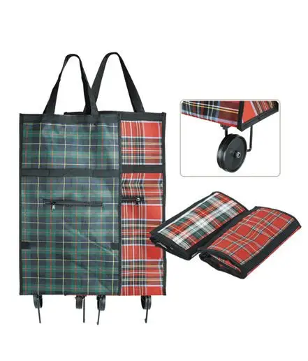 Pieghevole Grocery Rotolamento Tote Pieghevole Carrello della Spesa Trolley Borsa impermeabile pieghevole Oxford personalizzato verdura borse Con Ruote