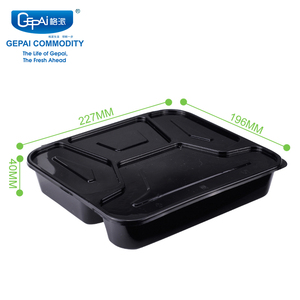 Dùng một lần 4 ngăn Bento hộp bản lề Nắp ăn trưa container - Product Image 5