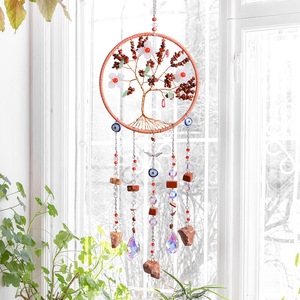 Acchiappasogni in Cristallo <span class=keywords><strong>Albero</strong></span> della Vita con Ciondolo Occhio di Allah, Decorazione Murale per la Casa - Product Image 1