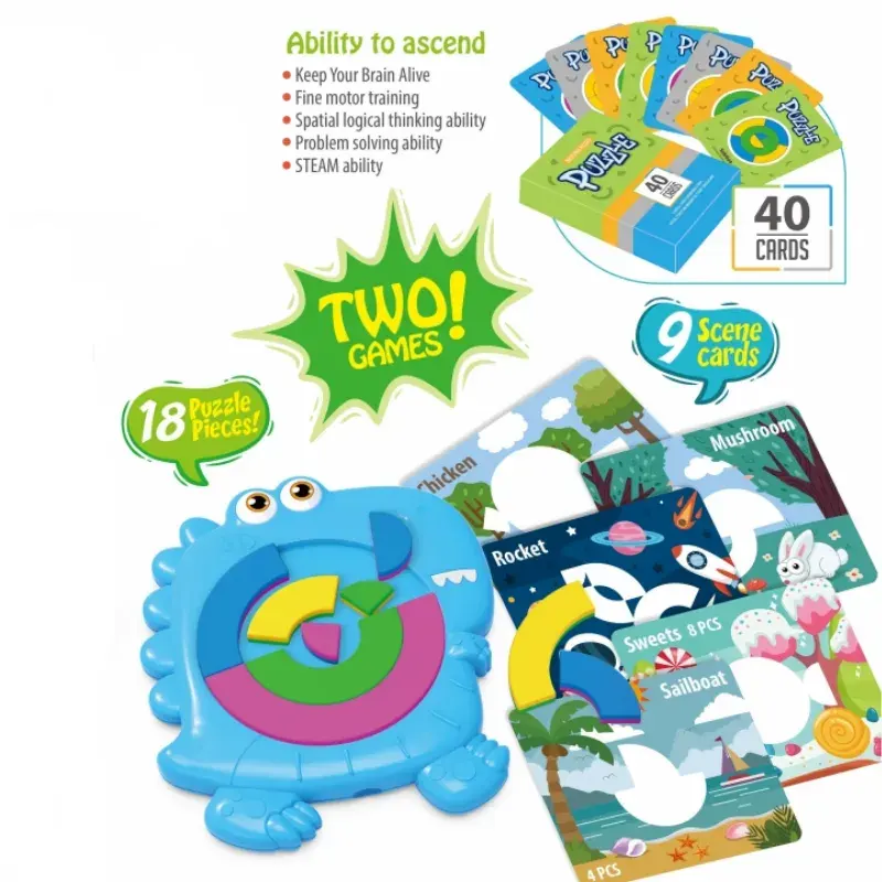2023 New Montessori Puzzle Board Game Brinquedos Educativos Para Crianças 2em1 Brinquedos Combinando