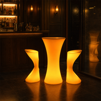 Table de bar portable lumineuse, meubles LED imperméables pour boîte de nuit, table haute de cocktail illuminée, meubles LED pour club, vente en gros