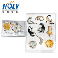 Autocollants personnalisés pour chat, 49 pièces, en PVC imperméable, découpés, pour ordinateur portable, bouteille d'eau, casque, voiture, scrapbooking, cadeau