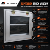MOBORV Fenêtre de camion robuste en aluminium à montage encastré, double couche, en verre trempé, pour conversion de camping-car et camping-car DIY, pour expéditions