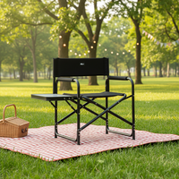 Chaise de Réalisateur Pliante Moderne en Aluminium de Qualité Supérieure, Robuste et Grande Taille, avec Table d'Appoint, Idéale pour la Plage et les Espaces Extérieurs
