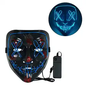 1P Scary Halloween Colplay Light Up Purge Maske Halloween Masquerade Party LED Gesichts masken für Kinder Männer Frauen Maske im Dunkeln leuchten