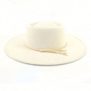 Custom Outdoor Wholesale Fashion Design Wide Brim Panama <b>Hat</b> Men Party Felt Suede Fedora <b>Hat</b> With <b>Band</b> - Product Image 4