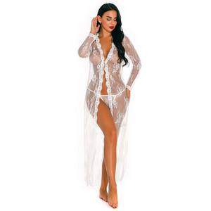 King Mcgreen Star Robe érotique Sexy Robe de nuit Lingerie Sexy Pyjamas Pancake Open Bra See Through Chest Nightgown Babydoll Lace - Product Image 5