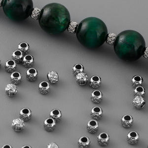 Bracelet d'espacement ancien en vrac Matériau Oeil Motif Vintage Perles Tibétaines Sier Bijoux Accessoires 4mm - Product Image 2