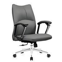 Chaise de bureau ergonomique pivotante en cuir moderne, chaise de direction de luxe pour manager, personnel et invités, chaise à roulettes en PU