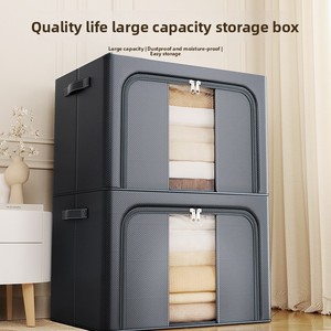 <strong>Wardrobe</strong> Storage <strong>Box</strong> Thickened Fabric Laminated Household Foldable Large Capacity Quilt Clothes Organizer <strong>Box</strong> Dustproof - Product Image 3