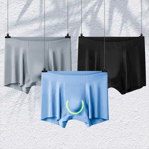 Prix de gros boxers pour hommes avec logo personnalisé, boxers respirants en spandex/nylon sans couture - Product Image 3