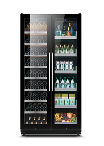 Refrigerador de enfriamiento de temperatura de control con puertas dobles Gabinete multicapa Pantalla táctil LCD Vino y bebida - Product Image 2