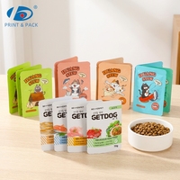 Sachet d'emballage personnalisé refermable pour friandises pour animaux de compagnie (chiots, chats et chiens) avec design d'emballage de détail multi-SKU imprimé