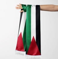 Écharpe de drapeau de pays de Palestine de sport de matériel de satin de polyester Offre Spéciale de haute qualité avec des glands pour des activités sportives