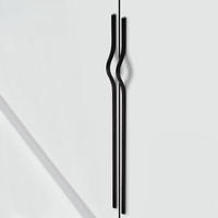 Poignée de porte d'armoire en alliage d'aluminium noir, accessoire symétrique pour armoire et tiroir, barres de tirage pour étagère à chaussures
