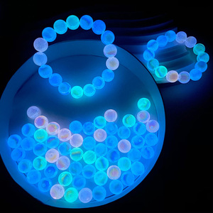 YWJC 12mm 100 Stück pro Beutel Gerade Lochbohrung Leichte Runde Acrylperlen für Armband Halskette Handykette Herstellung Großpackung Leuchtende Perlen - Product Image 1