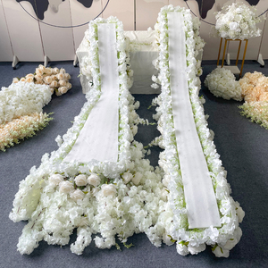 Camino <span class=keywords><strong>de</strong></span> mesa floral blanco personalizado para bodas, caminos <span class=keywords><strong>de</strong></span> mesa con flores artificiales, <span class=keywords><strong>arreglos</strong></span> florales para bodas - Product Image 4