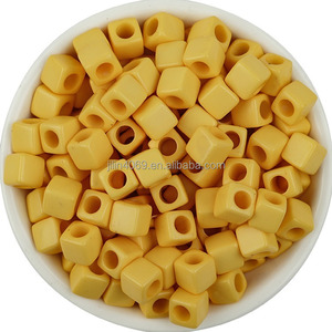 1800PCS 500 gam/túi Acrylic vuông hạt 7mm nhựa màu rắn lỗ lớn 4mm hạt Spacer DIY Hướng dẫn sử dụng màu beading vật liệu - Product Image 3