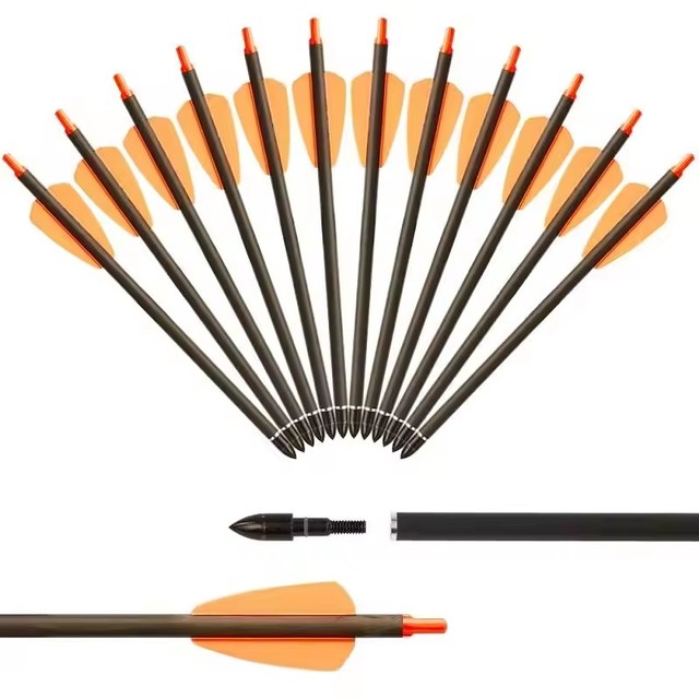 7.5 Carbon Crossbow Arrow Short Bolt OD 7.4mm Hunting Sports Shooting Practice Archery Accessories