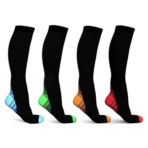 <b>Running</b> Compression Socks Long Breathable Nylon Sports Socks Color Blocking Tall Cylinder Height - Product Image 2