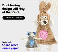Jouet en peluche pour chien populaire et très vendu, mignon, interactif et couineur, au design moderne et tendance, en velours côtelé, avec motif classique de souris et de lapin de dessin animé