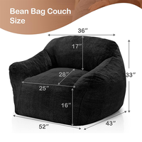Chaise pouf confortable design spacieux pour salon sans remplissage