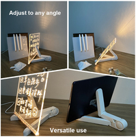 Tableau d'affichage LED en acrylique blanc chaud personnalisable en OEM, commande en gros, tableau d'affichage effaçable et réinscriptible
