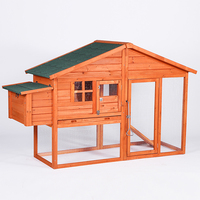 Cage d'extérieur en bois pour petits animaux, 2x pièces, panier de poulet étanche