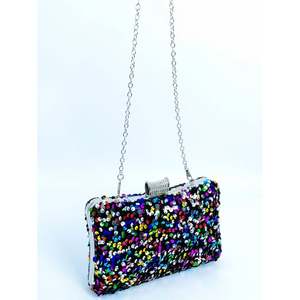 حقيبة يد نسائية فاخرة لامعة مخصصة رائجة البيع، حقيبة سهرة مزينة بالخرز البراق، حقيبة للحفلات والزفاف - Product Image 3